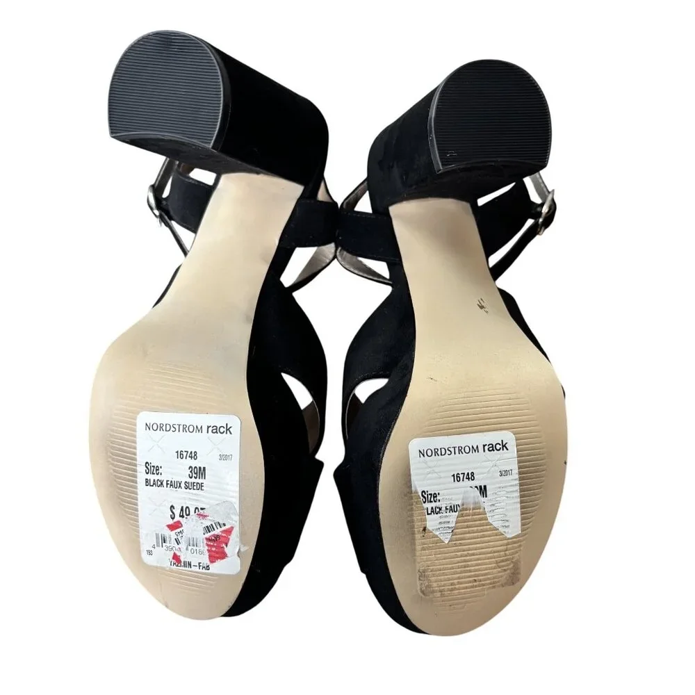 Abound Women’s Black Faux Suede Platform Block Heel Size 39 (9 US)